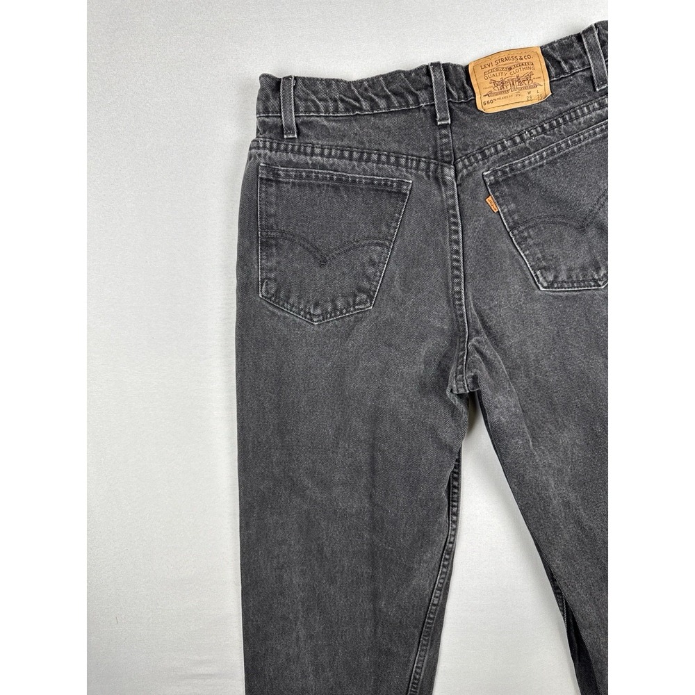 Vintage 90s Levi's 550 Student Relaxed Fit Black Jeans Orange Tab 28x30 - Picture 11 of 15